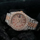 Rolex Datejust 36MM 116231 Diamond Paved Red Eastern Arabic Dial Diamond Bezel Two Tone Rose Gold Full Diamond Jubilee Bracelet 17.25ct