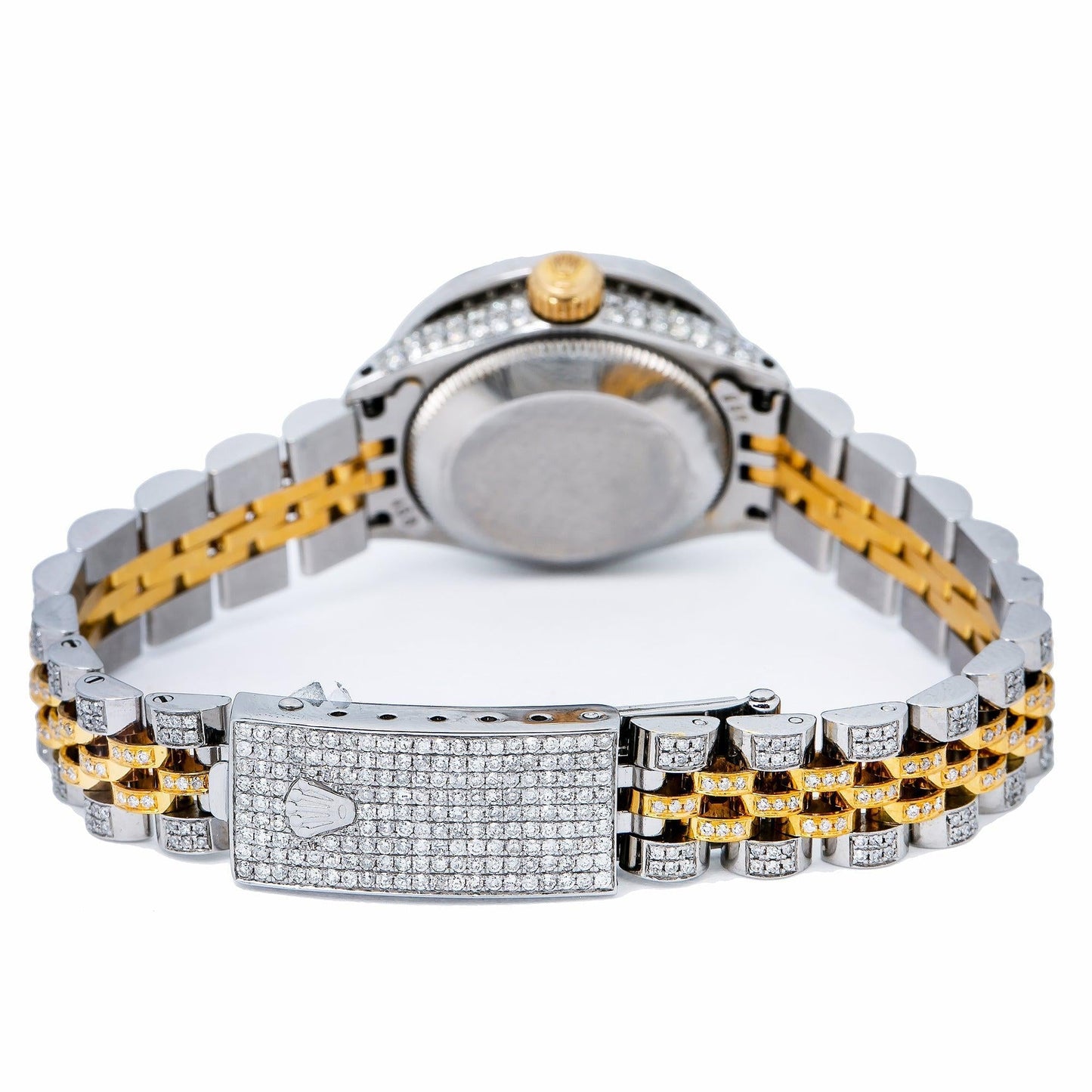 Rolex Datejust 26MM 6917 Purple Diamond Dial Diamond Bezel Two Tone Yellow Gold Full Diamond Jubilee Bracelet