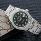 Rolex Datejust 36MM 1600 Green Diamond Dial Diamond Bezel Stainless Steel Full Diamond Oyster Bracelet
