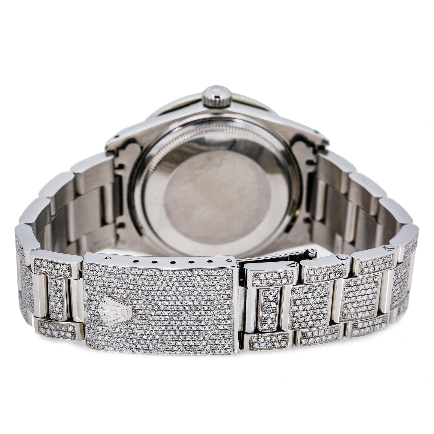 Rolex Datejust 36MM 1600 Green Diamond Dial Diamond Bezel Stainless Steel Full Diamond Oyster Bracelet