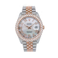 Rolex Datejust 41MM 126331 Mother of Pearl Roman Diamond Dial Diamond Bezel Two Tone Rose Gold Full Diamond Jubilee Bracelet 19.25ct