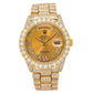 Rolex Day-Date 36MM 18038 Champagne Roman Diamond Dial Diamond Bezel 18K Yellow Gold Full Diamond President Bracelet
