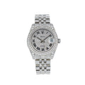 Rolex Datejust 31MM 178274 Diamond Paved Roman Dial Diamond Bezel Stainless Steel Full Diamond Jubilee Bracelet 10.15ct