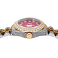 Rolex Datejust 26MM 69173 Red Diamond Dial Diamond Bezel Two Tone Yellow Gold Full Diamond Jubilee Bracelet