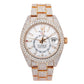Rolex Sky-Dweller 42MM 326935 Silver Dial Diamond Bezel 18K Rose Gold Full Diamond Oyster Bracelet 25.75ct