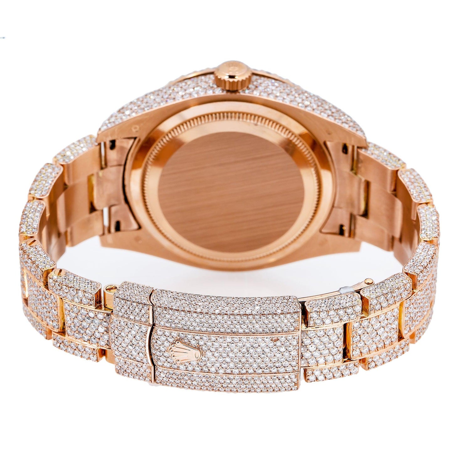 Rolex Sky-Dweller 42MM 326935 Silver Dial Diamond Bezel 18K Rose Gold Full Diamond Oyster Bracelet 25.75ct