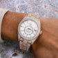 Rolex Sky-Dweller 42MM 326935 Silver Dial Diamond Bezel 18K Rose Gold Full Diamond Oyster Bracelet 25.75ct