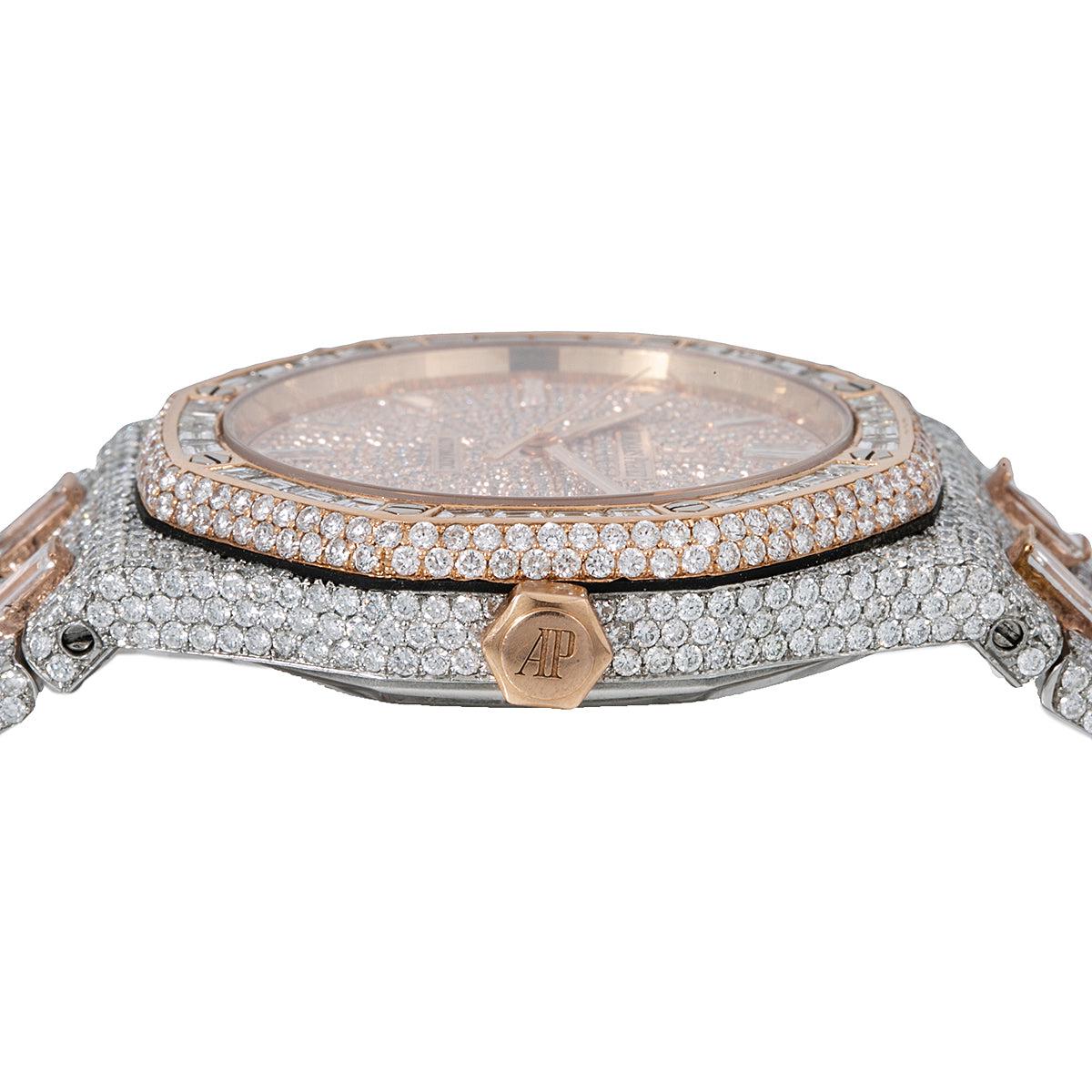 Audemars Piguet Royal Oak Self Winding 15400SR 41MM Rose Gold Diamond Dial With 32.75 CT Diamonds