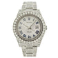Rolex Datejust 41MM 116300 Diamond Paved Roman Dial Diamond Bezel Stainless Steel Full Diamond Oyster Bracelet 15ct