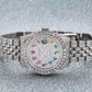 Rolex Datejust 31MM 78274 Diamond Paved Rainbow Eastern Arabic Dial Diamond Bezel Stainless Steel Full Diamond Jubilee Bracelet