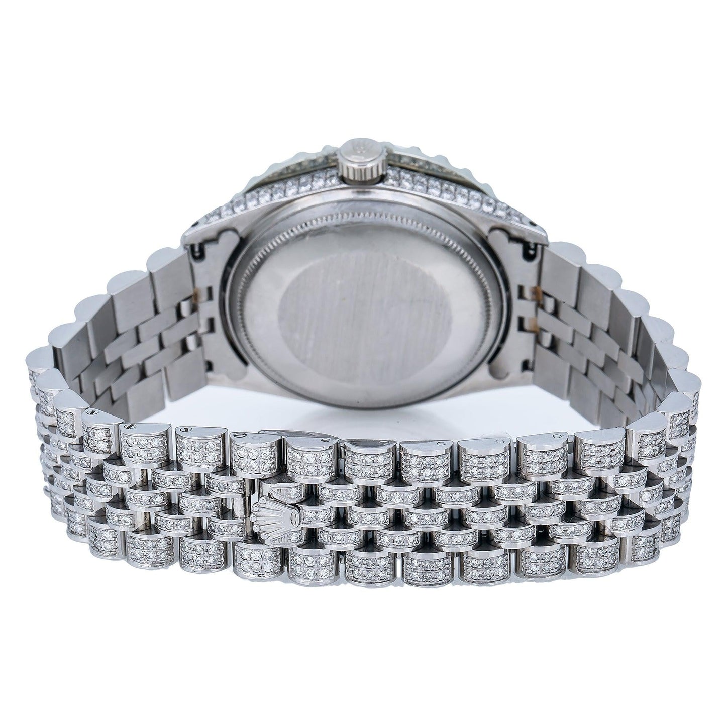 Rolex Datejust 36MM 1601 Green Roman Diamond Dial Diamond Bezel Stainless Steel Full Diamond Jubilee Bracelet 9.25ct