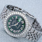 Rolex Datejust 36MM 1601 Green Roman Diamond Dial Diamond Bezel Stainless Steel Full Diamond Jubilee Bracelet 9.25ct