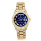 Rolex Day-Date 36MM 18038 Blue Roman Diamond Dial Diamond Bezel 18K Yellow Gold Full Diamond President Bracelet 15.75ct