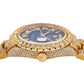 Rolex Day-Date 36MM 18038 Blue Roman Diamond Dial Diamond Bezel 18K Yellow Gold Full Diamond President Bracelet 15.75ct