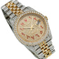 Rolex Datejust 36MM 116233 Diamond Paved Red Eastern Arabic Dial Diamond Bezel Two Tone Yellow Gold Full Diamond Jubilee Bracelet 13.25ct