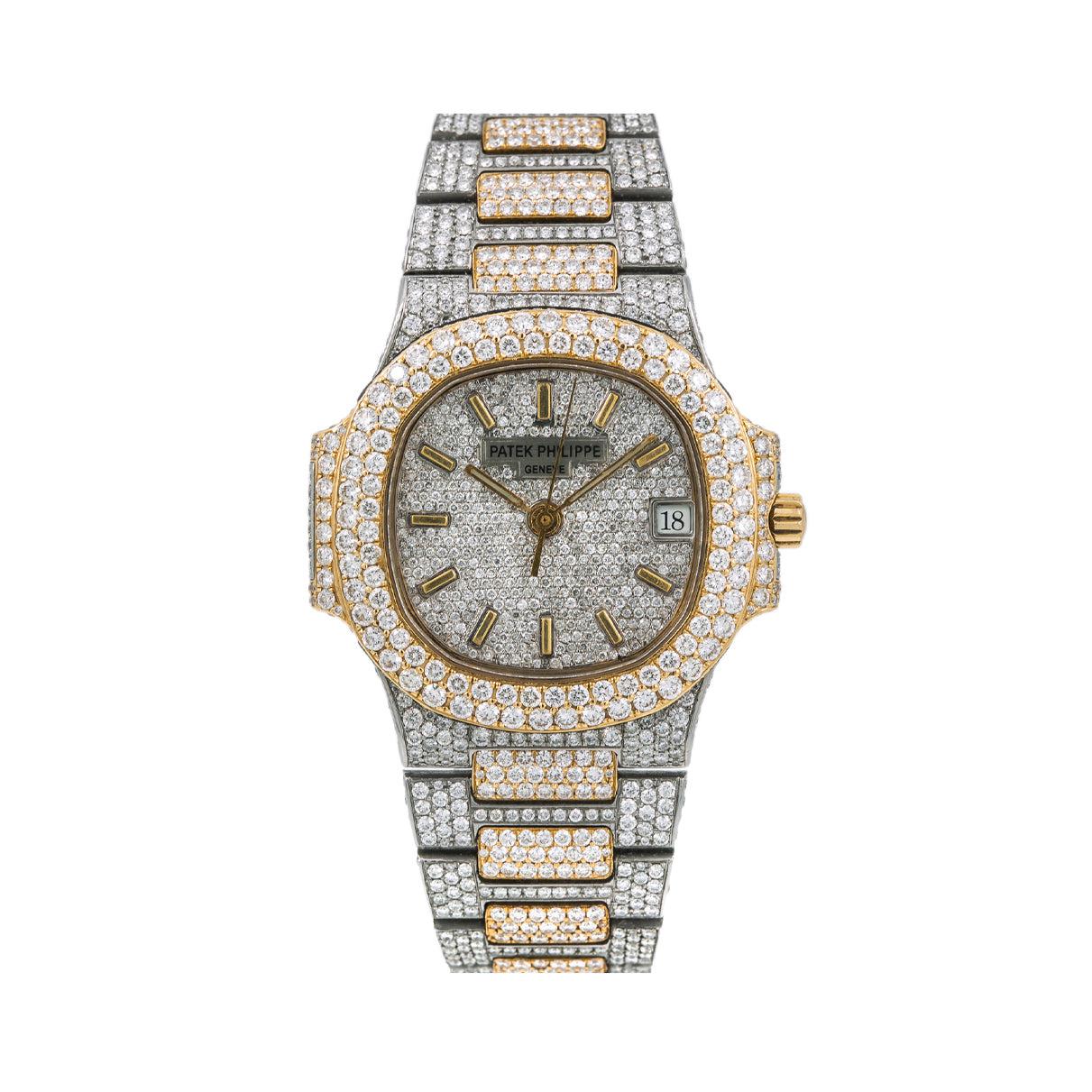 Patek Philippe Nautilus 3800 Silver Diamond Dial With 14.50 CT Diamonds