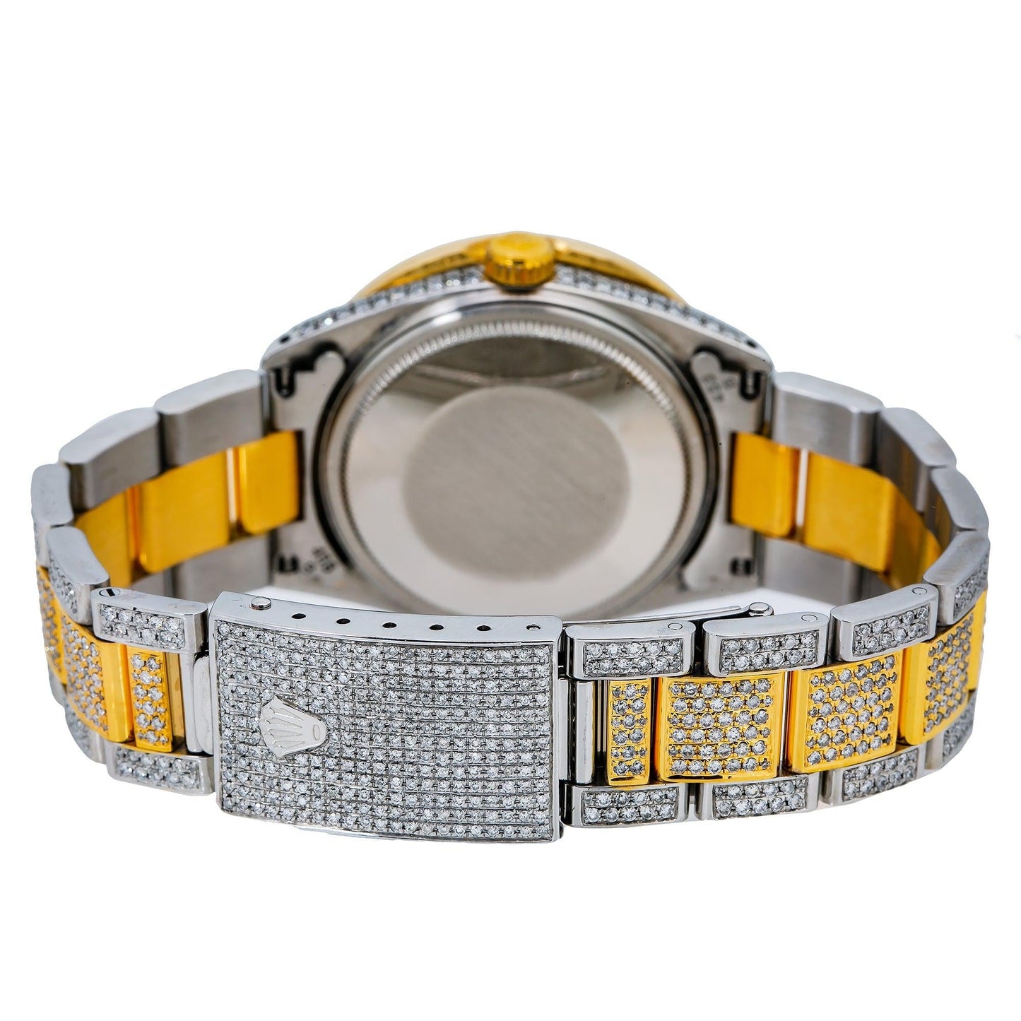 Rolex Datejust 36MM 1601 Green Eastern Arabic Diamond Dial Diamond Bezel Two Tone Yellow Gold Full Diamond Oyster Bracelet