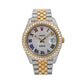 Rolex Datejust 41MM 126303 Diamond Paved Rainbow Roman Dial Diamond Bezel Two Tone Yellow Gold Full Diamond Jubilee Bracelet