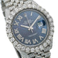 Rolex Datejust 41MM 126300 Blue Roman Diamond Dial Diamond Bezel Stainless Steel Full Diamond Jubilee Bracelet