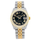 Rolex Datejust 31MM 178273 Black Roman Diamond Dial Diamond Bezel Two Tone Yellow Gold Full Diamond Jubilee Bracelet