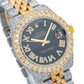 Rolex Datejust 31MM 178273 Black Roman Diamond Dial Diamond Bezel Two Tone Yellow Gold Full Diamond Jubilee Bracelet