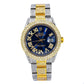 Rolex Datejust 36MM 1601 Blue Roman Diamond Dial Diamond Bezel Two Tone Yellow Gold Full Diamond Oyster Bracelet