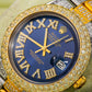 Rolex Datejust 36MM 1601 Blue Roman Diamond Dial Diamond Bezel Two Tone Yellow Gold Full Diamond Oyster Bracelet
