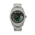 Rolex Datejust 36MM 116234 Black Mother of Pearl Roman Diamond Dial Diamond Bezel Stainless Steel Full Diamond Oyster Bracelet 12.05ct