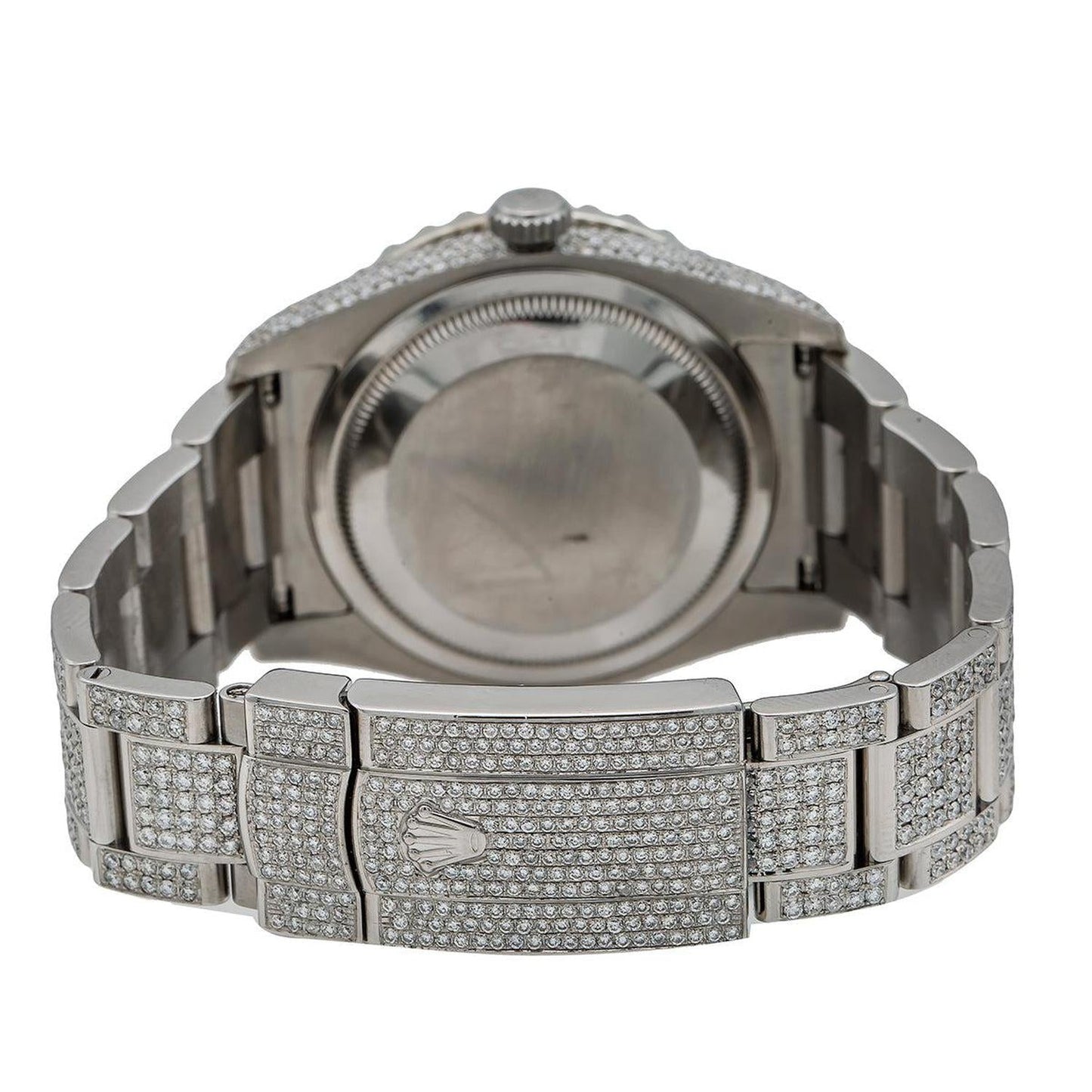 Rolex Datejust 36MM 116234 Black Mother of Pearl Roman Diamond Dial Diamond Bezel Stainless Steel Full Diamond Oyster Bracelet 12.05ct