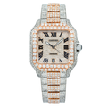 Cartier Santos De Cartier WSSA0037 39.8MM Diamond Dial & Bezel With Two Tone Bracelet