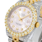 Rolex Datejust 36MM 116233 Pink Floral Diamond Dial Diamond Bezel Two Tone Yellow Gold Semi Diamond Jubilee Bracelet