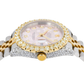 Rolex Datejust 36MM 116233 Pink Floral Diamond Dial Diamond Bezel Two Tone Yellow Gold Semi Diamond Jubilee Bracelet