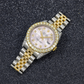 Rolex Datejust 36MM 116233 Pink Floral Diamond Dial Diamond Bezel Two Tone Yellow Gold Semi Diamond Jubilee Bracelet