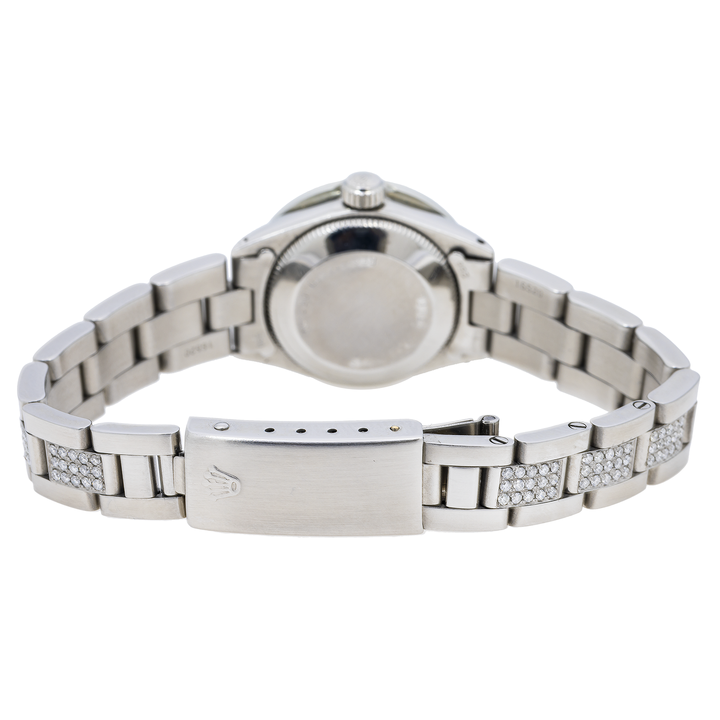 Rolex Datejust 26MM 69160 Blue Mother of Pearl Diamond Dial Diamond Bezel Stainless Steel Semi Diamond Oyster Bracelet