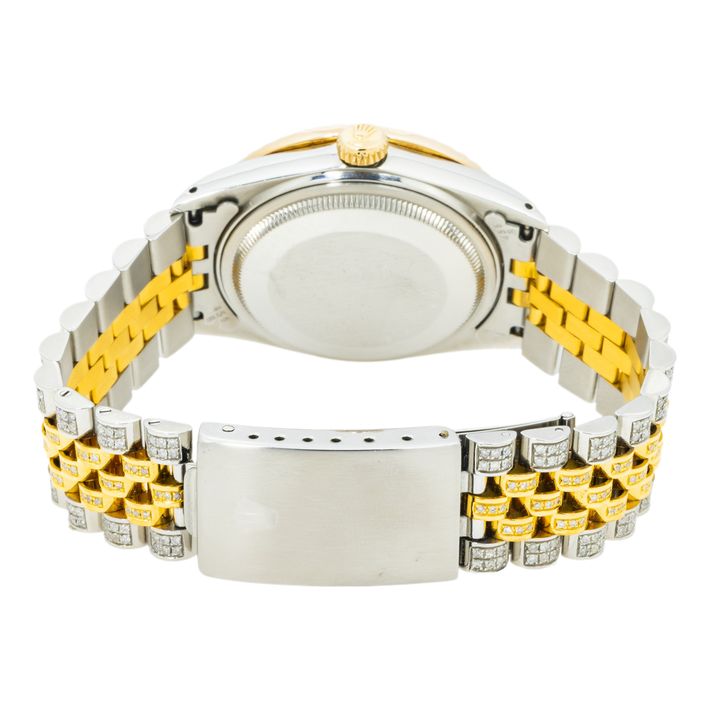 Rolex Datejust 36MM 16013 Diamond Paved Roman Dial Diamond Bezel Two Tone Yellow Gold Full Diamond Jubilee Bracelet