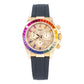 Rolex Cosmograph Daytona 40MM 116515LN Diamond Paved Rainbow Hour Dial Rainbow Gemstone Bezel Black Oysterflex Strap