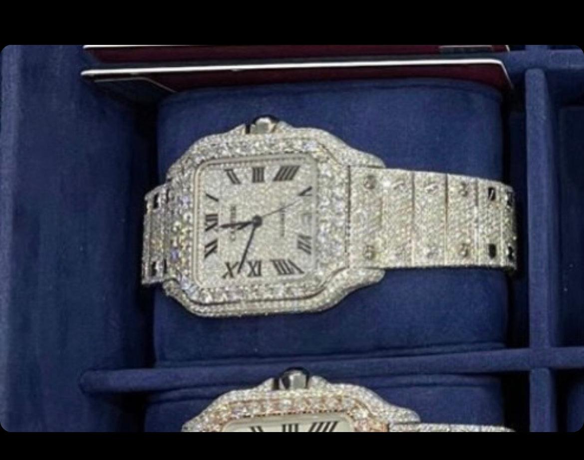 Cartier Santos WSSA0009 40MM White Dial With 17.96 CT Diamonds